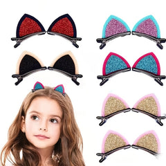 Sequin Kitten Ears Hair Clips for Christmas Parties