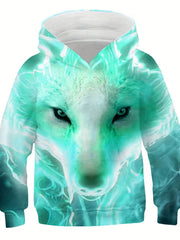 Wolf 3D Print Sweatshirt Kids Hoodie Autumn Spring Sports Pullover