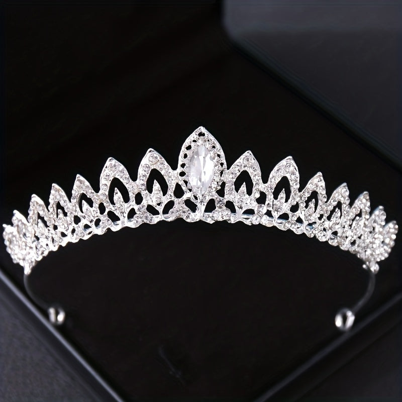 Princess Crown Rhinestone Headwear for Girls Birthday Party Dress Up