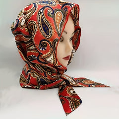 Vintage Paisley Print Lace Up Head Scarf for Women