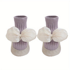 Baby Girls Kids Floor Shoes Socks Bowknot Princess Socks