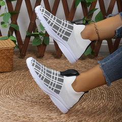 Plaid Mesh Outdoor Sneakers Lightweight Running Shoes Women's Footwear