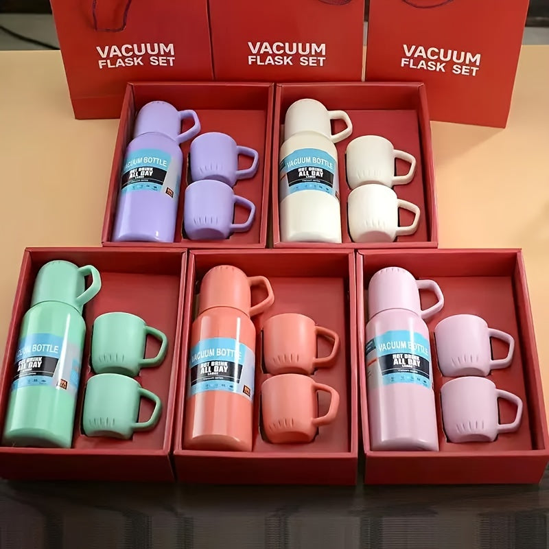 538ml Stainless Steel Insulated Cup Water Bottle 3 Lids Coffee Mug