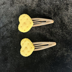 2pcs Fun Cookie Clip Side Clip Non slip Bangs Clip Creative Hair Accessories