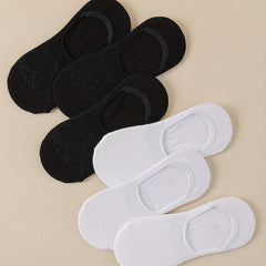 6 Pairs Solid Ankle Socks Soft Lightweight All-match Women's Stockings