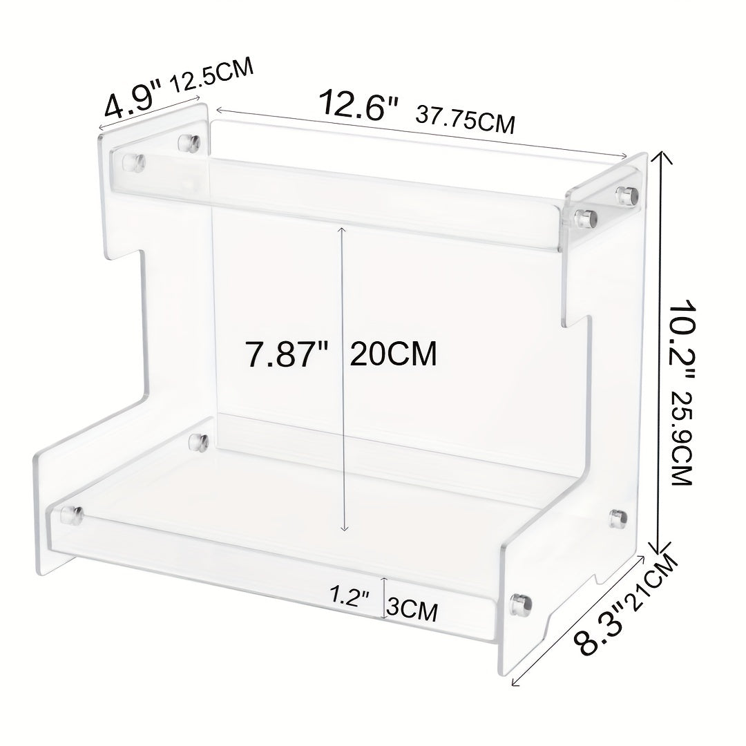 2 Tier Acrylic Bathroom Organizer Countertop Makeup Vanity Perfume Spice Rack