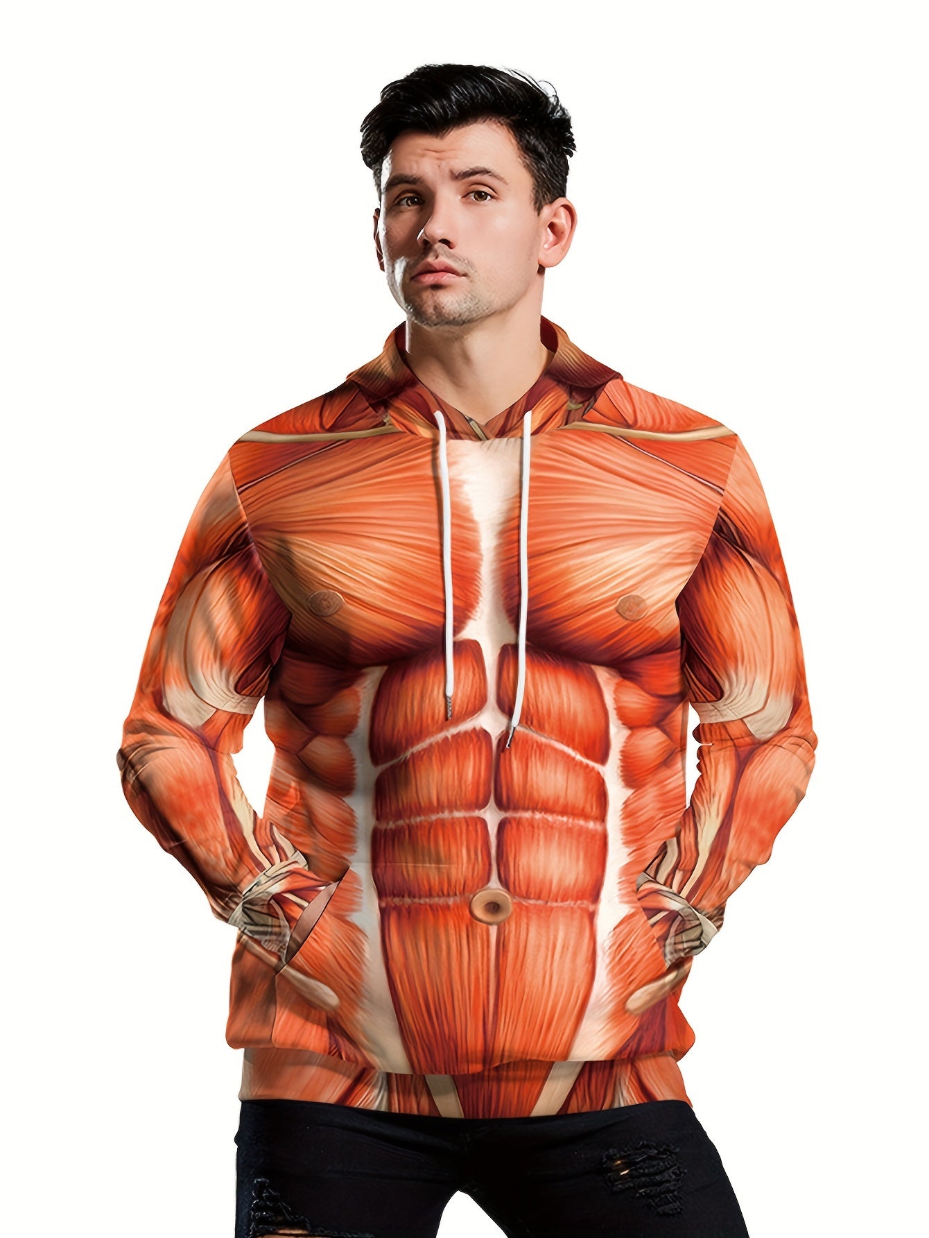 Men's Muscle 3D Print Hoodie Graphic Hooded Pullover