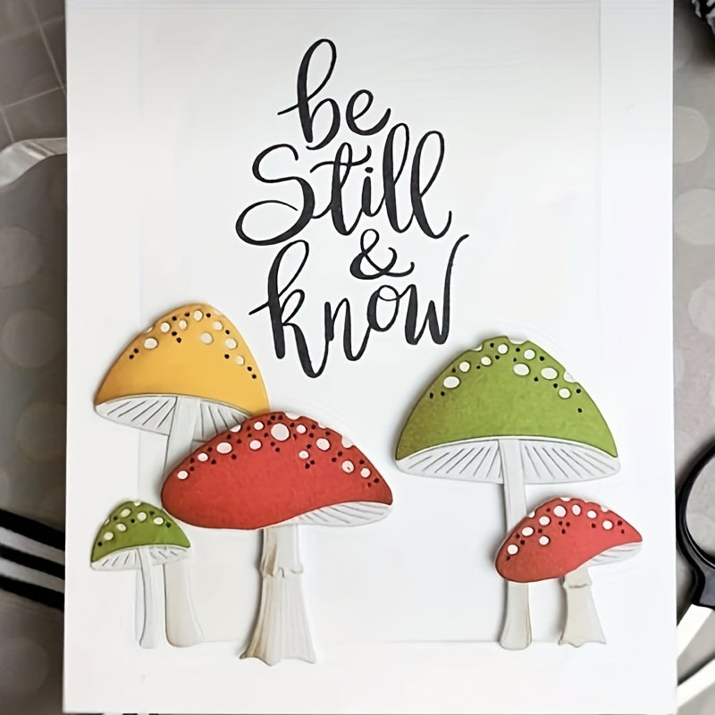 Mushroom Background Metal Cutting Die DIY Scrapbook Gift Card Making