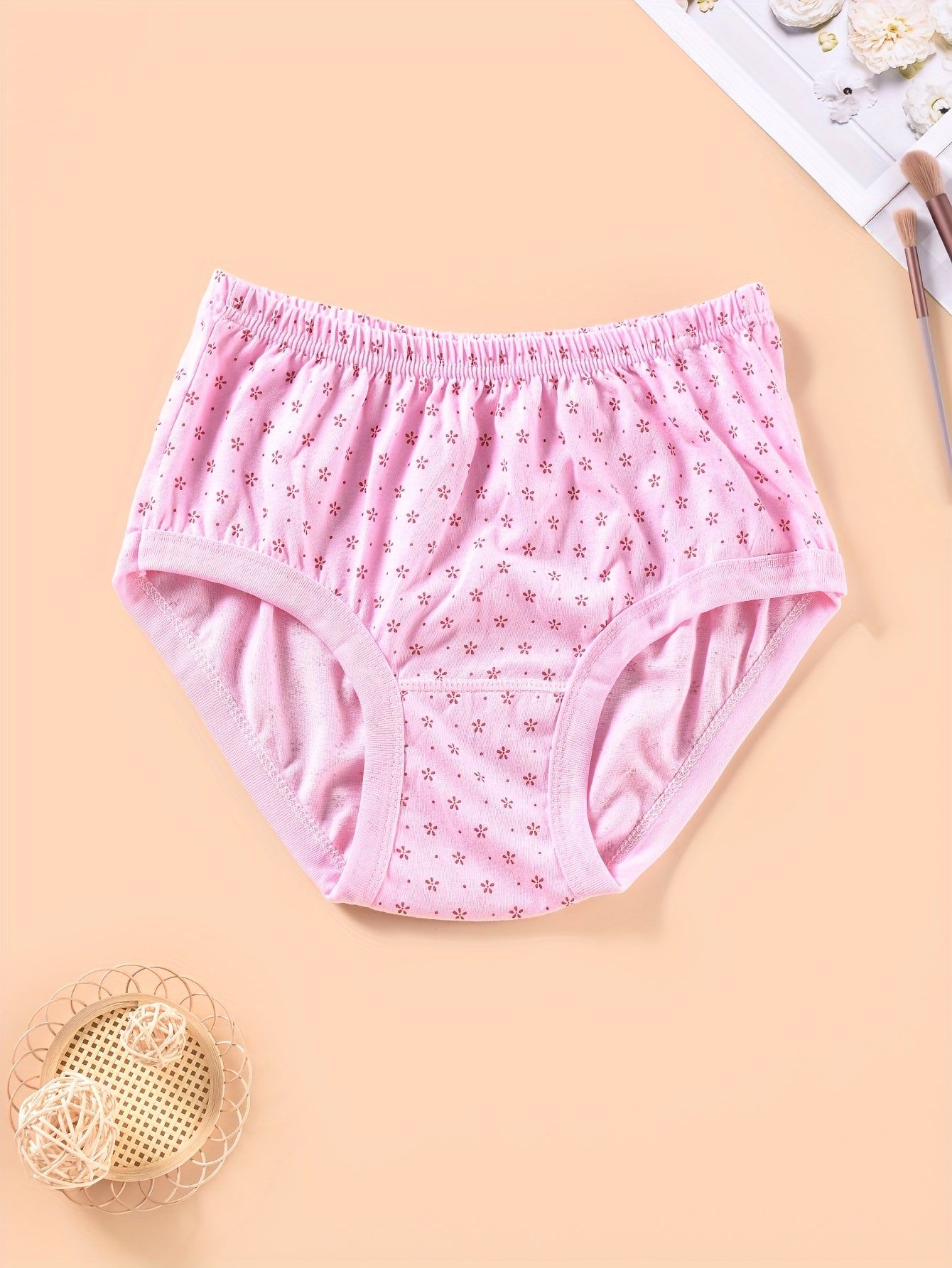 Floral Print Briefs Comfy & Breathable Stretchy Intimates Panties