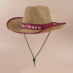 Sunshade Cowboy Hat Plaid Straw Hat Outdoor Fishing Travel Beach Hat