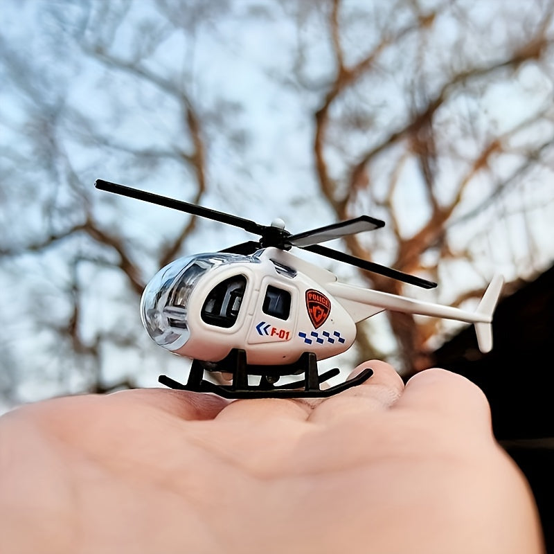 Set of 4 Alloy Mini Helicopters Toy Set for Kids 3-6 Years