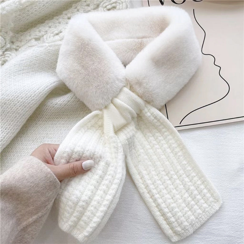 Women's Winter Plush Knitted Scarf Warm Collar