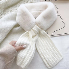Women's Winter Plush Knitted Scarf Warm Collar