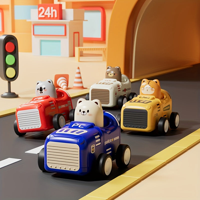 Animal Toy Cars - Perfect Gift for Youngsters - Durable Plastic - Red Yellow