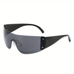 Y2K One piece Sunglasses Rivet Mirror Lens UV400