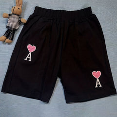 Girls Embroidered Letter Sweat Shorts Stretch Casual Sports Shorts For Kids