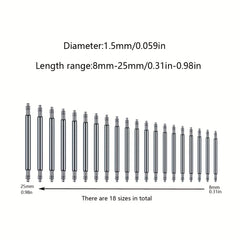 Watch Strap Spring Bar Connection Pins 8-25mm Stainless Steel Repair Kit
