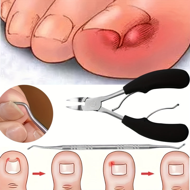 2Pcs Toe Nail Clippers For Ingrown Nails Thick Nails Cutters Dead Skin Dirt Remo
