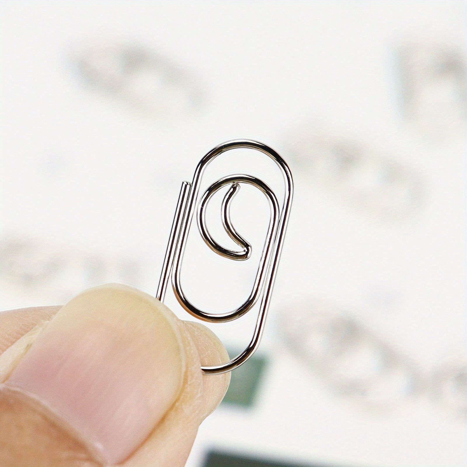 20pcs Moon Metal Paper Clips for Offices and Schools
