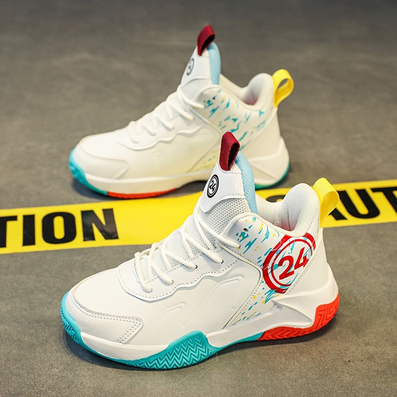 Boy's Basketball Shoes Non Slip Shock Absorption Sneakers