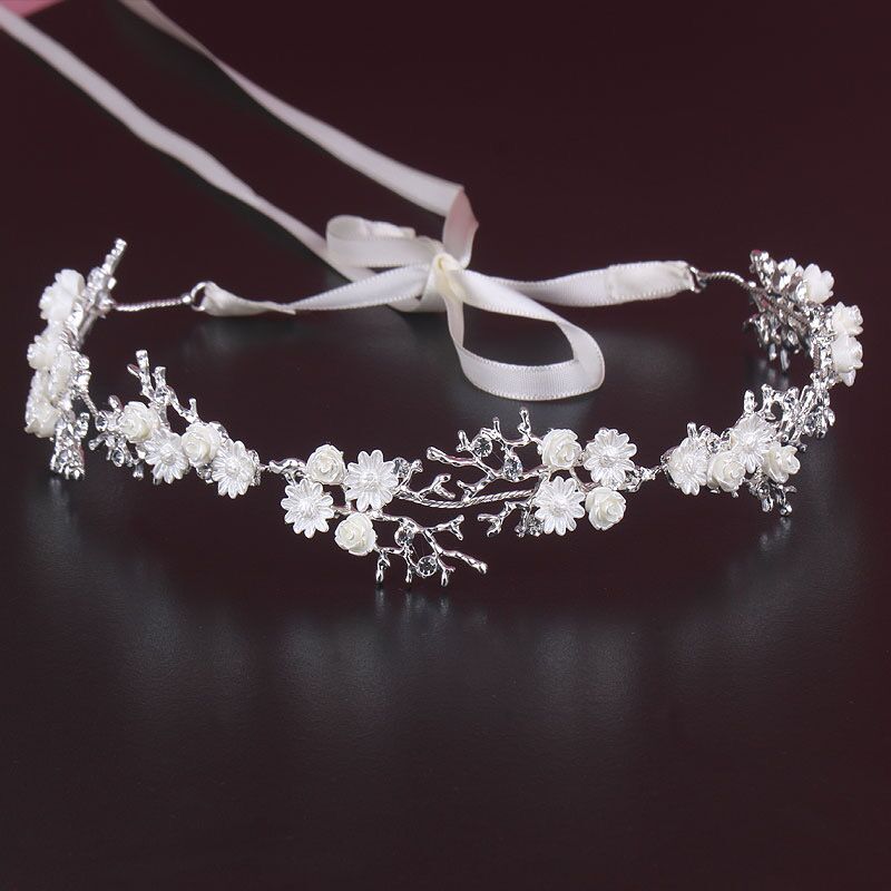 Rhinestone Faux Pearl Flower Headband Bridal Head Piece