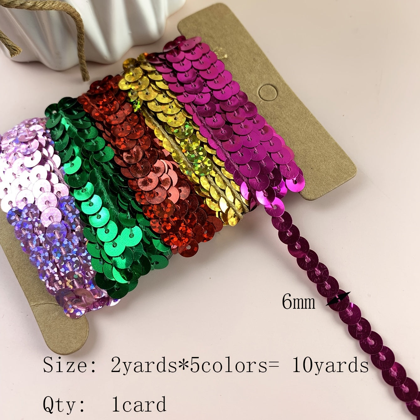 DIY Colorful Sequin Strips 9 14m Card