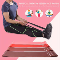 4-Piece Yoga Resistance Band Set with Stretch Strap for Hip Thigh Leg Training