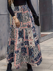 Floral Print High Waist Skirt for All Season