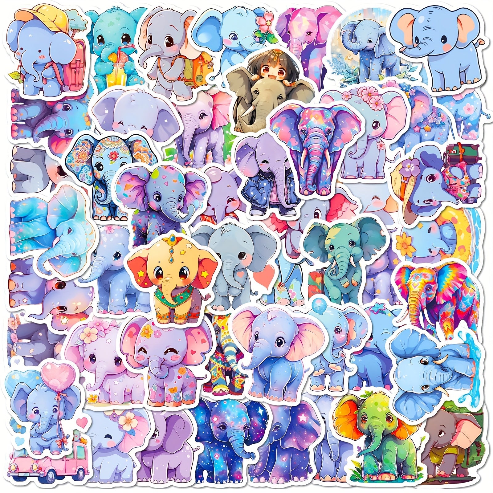 Elephant Family Stickers Kids Painted Animal Graffiti Stickers