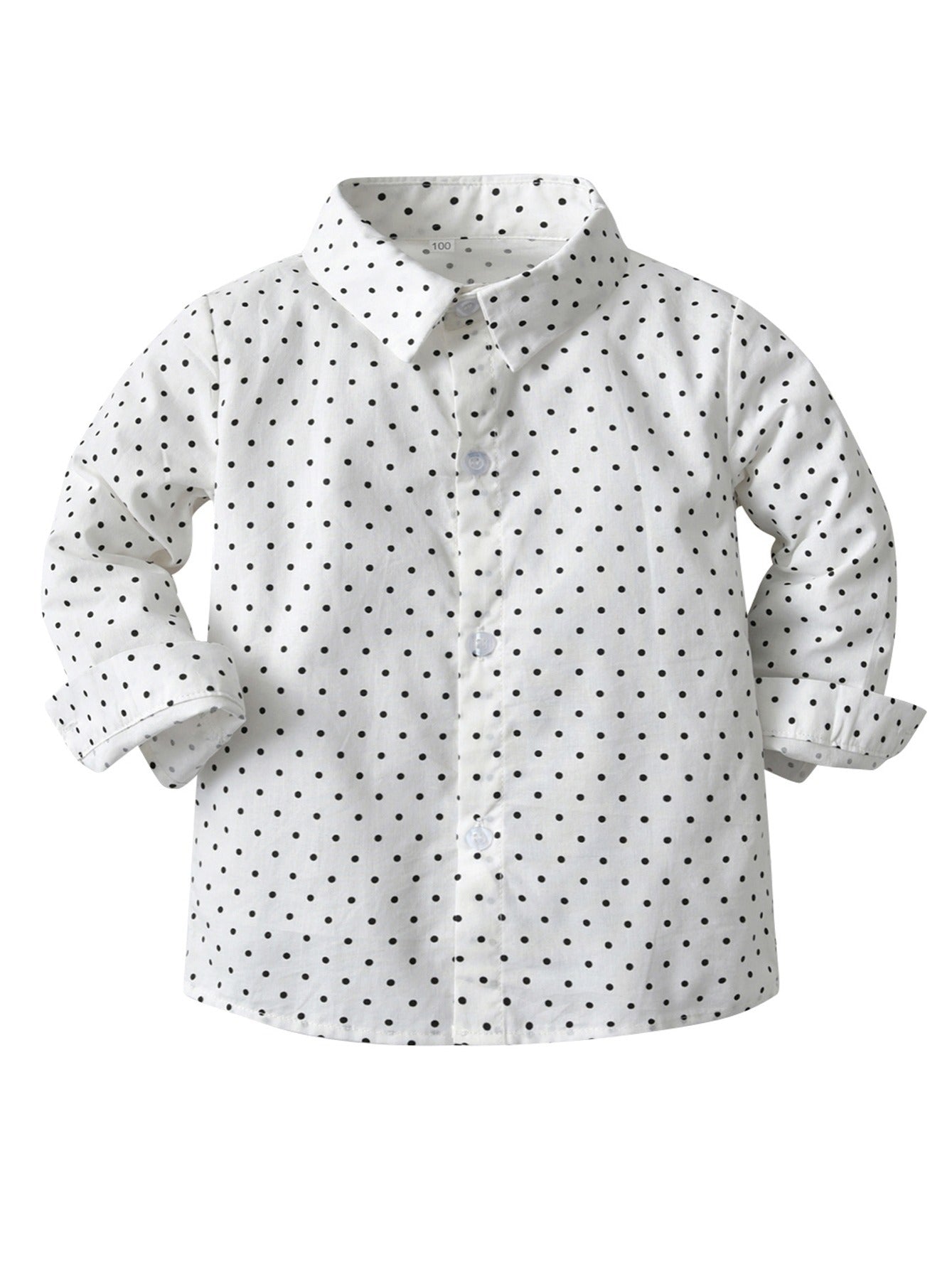 Kids Polka Dot Long Sleeve Shirt Cardigan