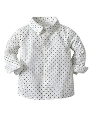 Kids Polka Dot Long Sleeve Shirt Cardigan