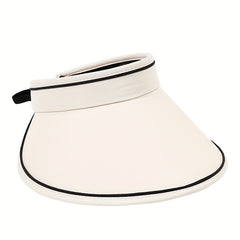 Double Visor Hat Wide Brim Drawstring UV Protection Sun Hat for Women