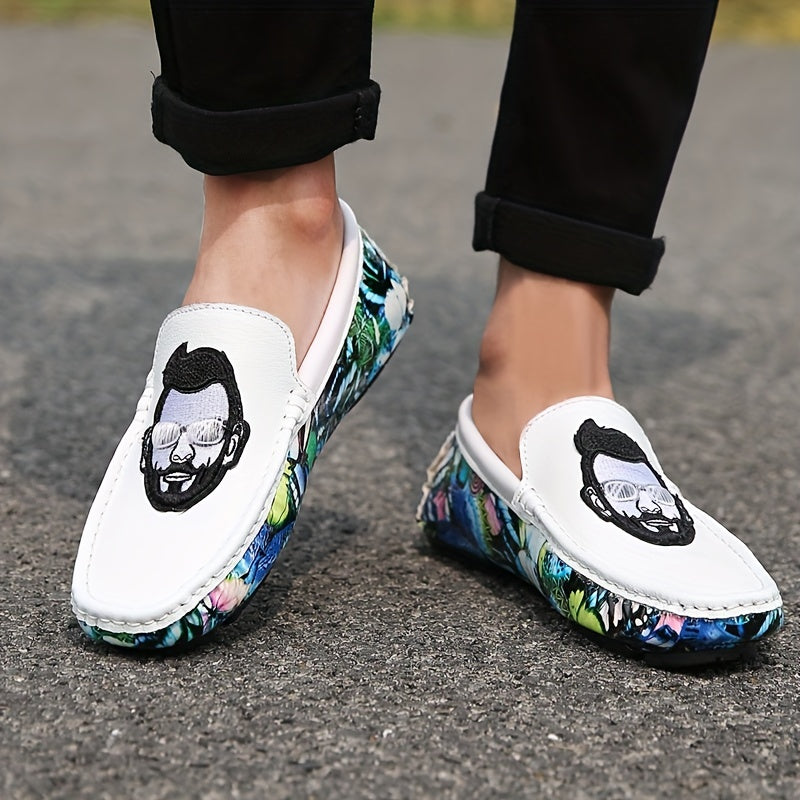 Men's Graphic Moccasin Loafer Shoes Non-slip Slip On Shoes