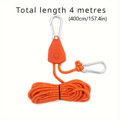 2pcs Camping Tent Canopy Rope Pulley Adjuster Reflective Rope