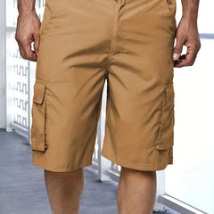 Men's Casual Zipper Cargo Short Pants Flap Pocket Loose Shorts