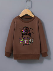 Halloween Girls Witchy Woman Graphic Sweatshirt Costume Party Kids Pullover