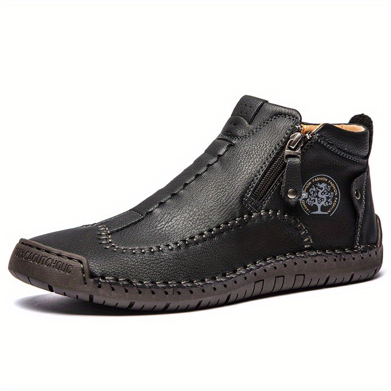 Men's High Top Zipper Boots No Tie Lace Assorted Colors