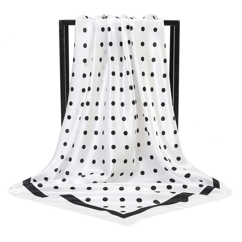 Geometric Round Dot Bandana 35 Square Scarf Large Satin Scarf Dots Pattern Heads