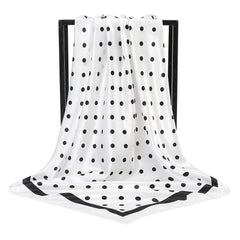 Geometric Round Dot Bandana 35 Square Scarf Large Satin Scarf Dots Pattern Heads