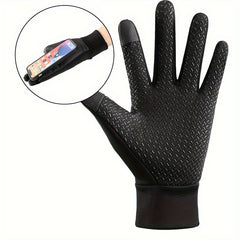 Heated Winter Plush Windproof Gloves Non Slip