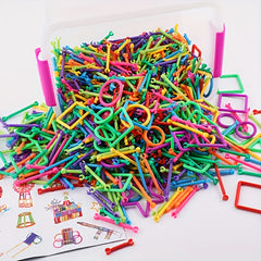 200pc Geometric Shape Building Blocks Educational Kit