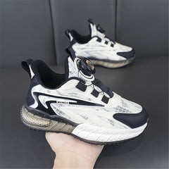 Boy's Running Shoes with Rotating Buckle Anti-Skid Sneakers