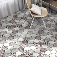 Vintage Boho Pattern Hexagon Stickers Thickened Self Adhesive Floor