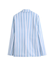 Open Front Lapel Neck Blazer Long Sleeve for Office & Work