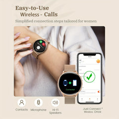 Women's Wireless Call Smartwatch, 120 Sports Modes, IP67 Waterp