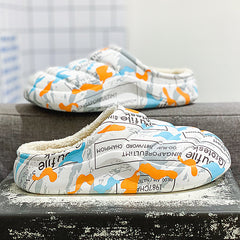 Men's Alphabet Pattern Cotton Slippers