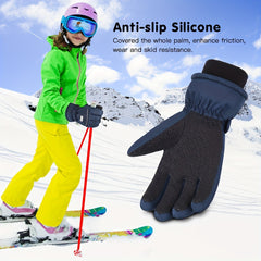 Kids Winter Gloves Non slip Skiing Gloves Cold Weather Gloves 10-12 Years