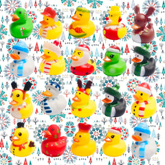 15Pcs Christmas Rubber Ducks Mini Duckies Bath Toys