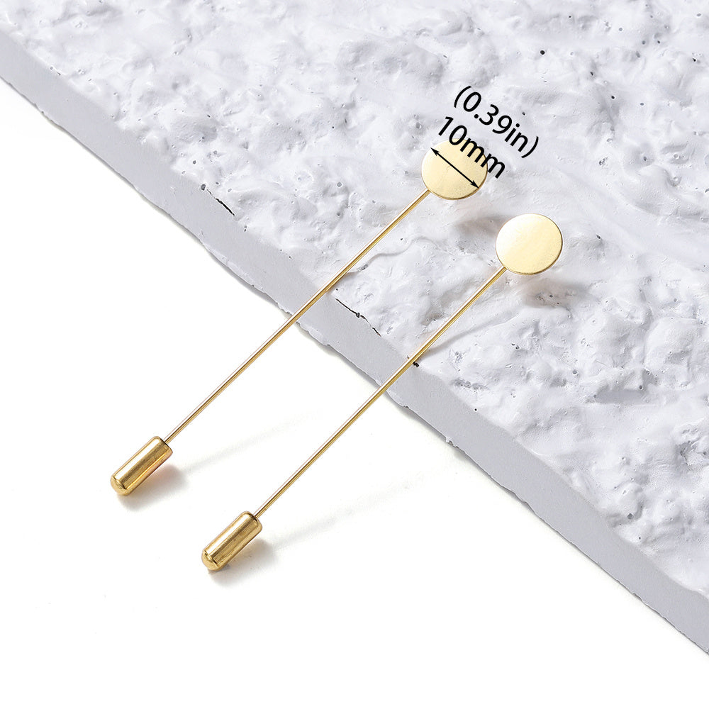 5Pc Pearl Disc Alloy Brooch Pins for DIY Jewelry
