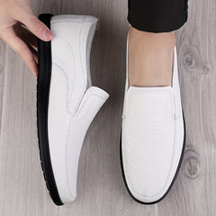 Men's Embossed Letter Loafer Shoes Non-slip Slip On Dress Shoes